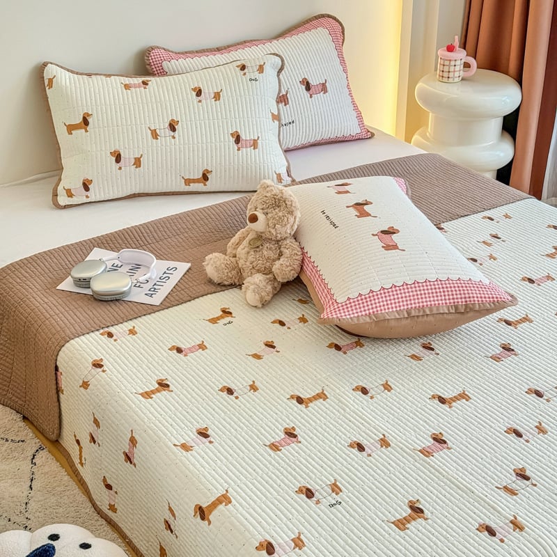 Set de pat cu husă dublu față din bumbac, cu imprimeu desen animat, stil tatami, 3 piese, 100% bumbac, densitate țesătură 133x72, 40 Fire, imprimare reactive, țesătură twill