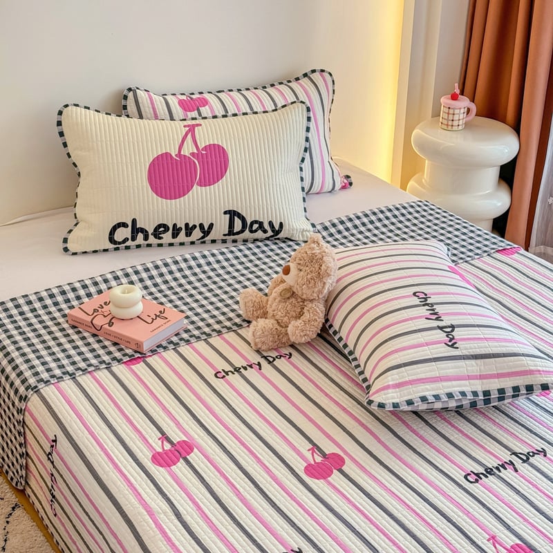 Set de pat cu husă dublu față din bumbac, cu imprimeu desen animat, stil tatami, 3 piese, 100% bumbac, densitate țesătură 133x72, 40 Fire, imprimare reactive, țesătură twill