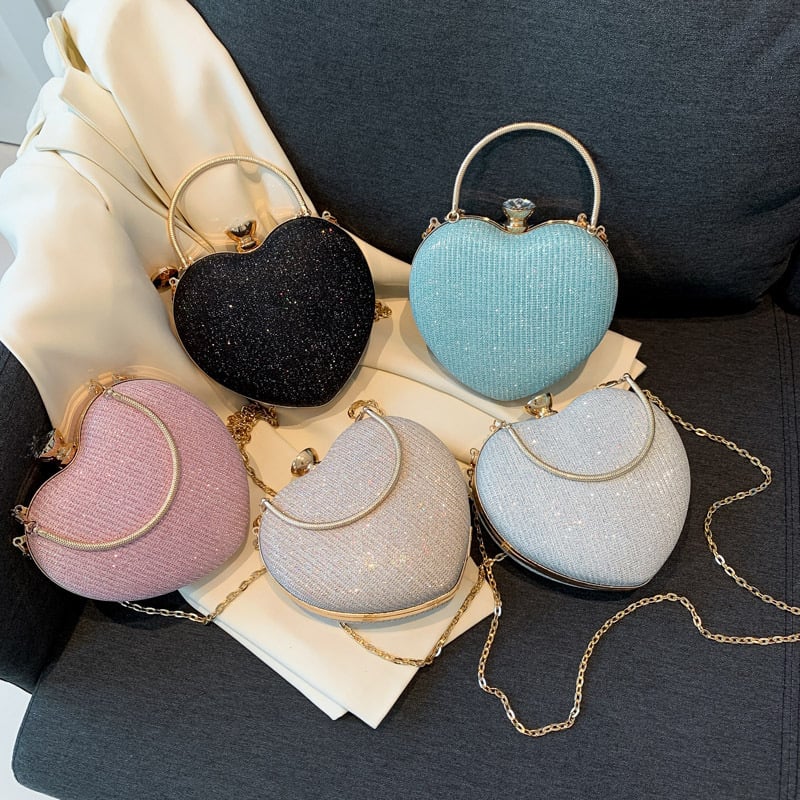 Mini crossbody torba u obliku srca, PVC, otvaranje kopčom, podstava od poliester, dvostruke naramenice
