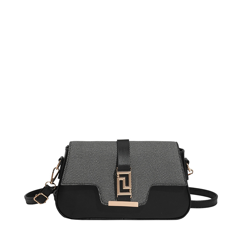 Geantă de umăr pătrată, vintage patchwork, inspirată din Coreea, cu clapă, PU material, căptușeală poliester, curea cu o singură curea, buzunar pentru telefon