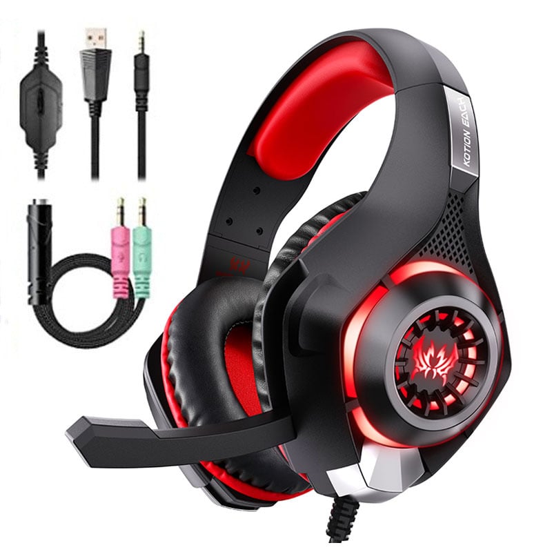 Beexcellent GM-1 ενσύρματα ακουστικά για παιχνίδια με 40 mm οδηγούς, αντίσταση 32 Ω, εύρος συχνοτήτων 15–20 kHz, πλεκτό καλώδιο 1,9 m, ενσωματωμένο μικρόφωνο