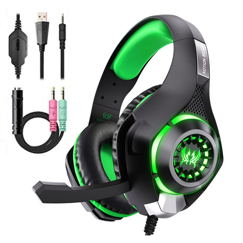 Beexcellent GM-1 ενσύρματα ακουστικά για παιχνίδια με 40 mm οδηγούς, αντίσταση 32 Ω, εύρος συχνοτήτων 15–20 kHz, πλεκτό καλώδιο 1,9 m, ενσωματωμένο μικρόφωνο