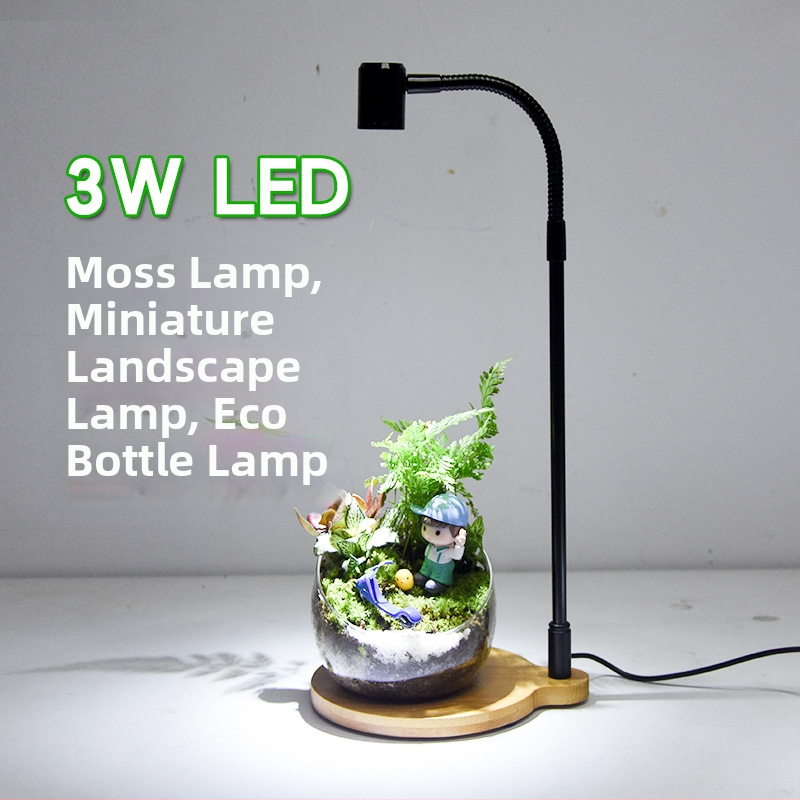 LED rastlinné svetlo pre sukulentné rastliny a izbové rastliny – kompletné spektrum, 3W, 0,5 kg