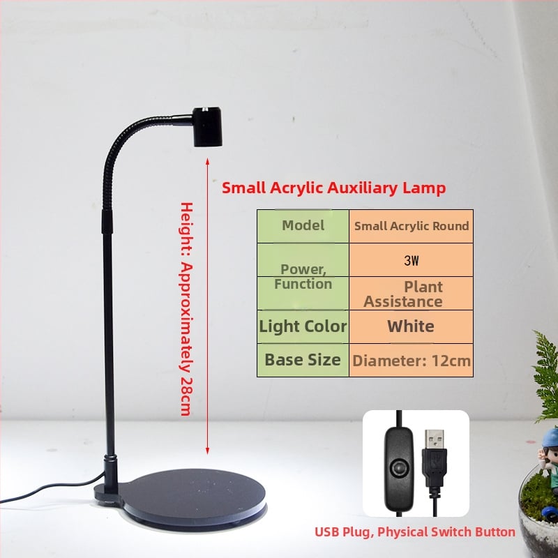 LED φως ανάπτυξης φυτών για παχύφυτα και φυτά σε γλάστρες - πλήρες φάσμα, 3W, 0,5 kg