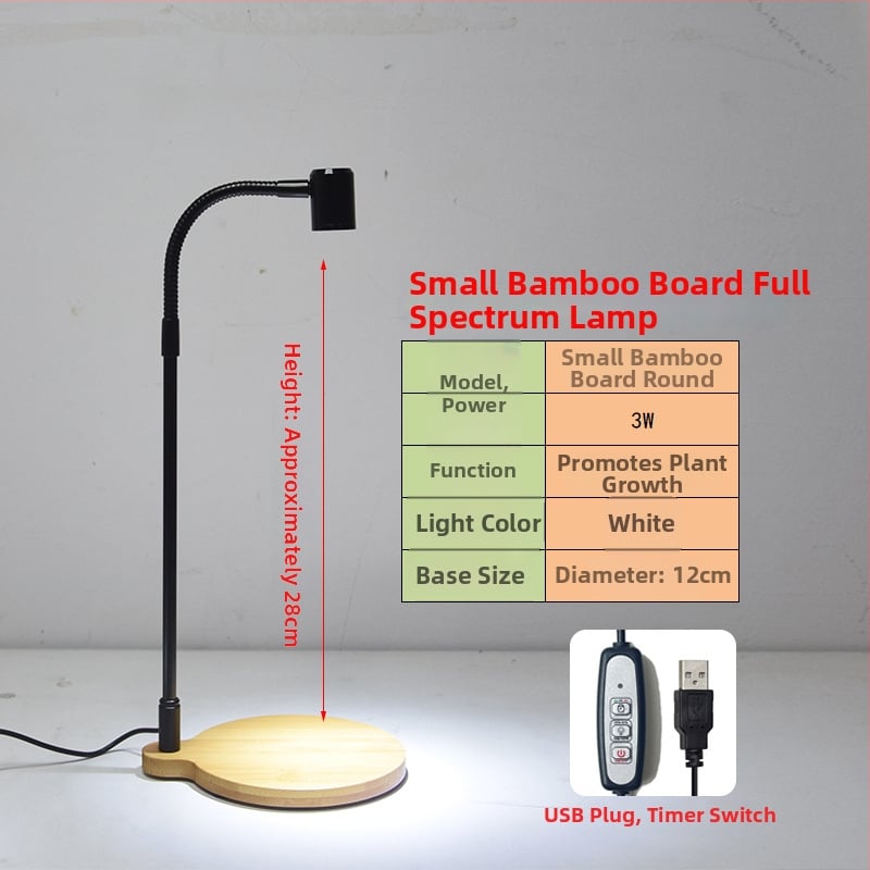 LED φως ανάπτυξης φυτών για παχύφυτα και φυτά σε γλάστρες - πλήρες φάσμα, 3W, 0,5 kg