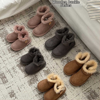 Baba járócipő, uniszex, téli gyerekcsizma gyapjú felsőrésszel és vastag gumi-EVA talppal