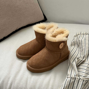 Baba járócipő, uniszex, téli gyerekcsizma gyapjú felsőrésszel és vastag gumi-EVA talppal