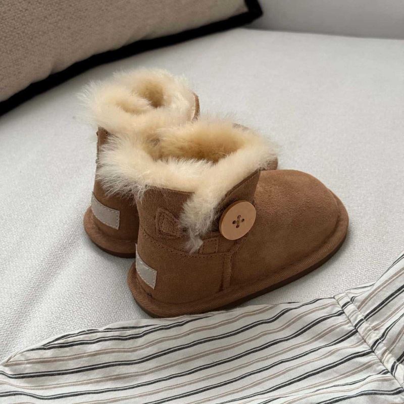 Baba járócipő, uniszex, téli gyerekcsizma gyapjú felsőrésszel és vastag gumi-EVA talppal