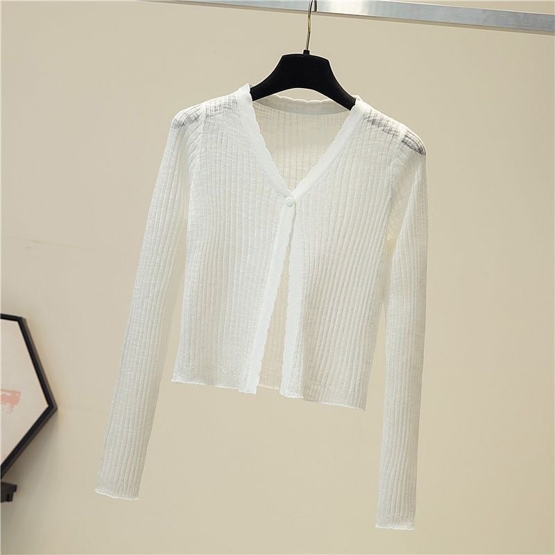 Ljetni Ice Silk kardigan, dugi rukavi, slobodan kroj, jedno dugme, UPF30+, viskoza 50–70%