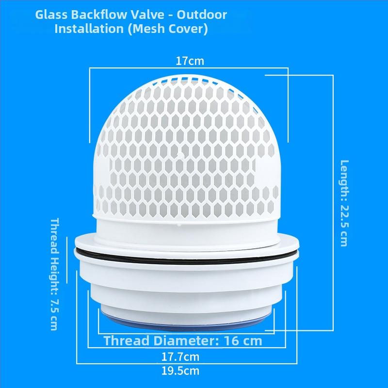 Кухненски през стената обратен клапан за стъклена качулка, пластмасов, модерен стил