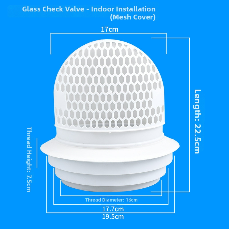 Кухненски през стената обратен клапан за стъклена качулка, пластмасов, модерен стил