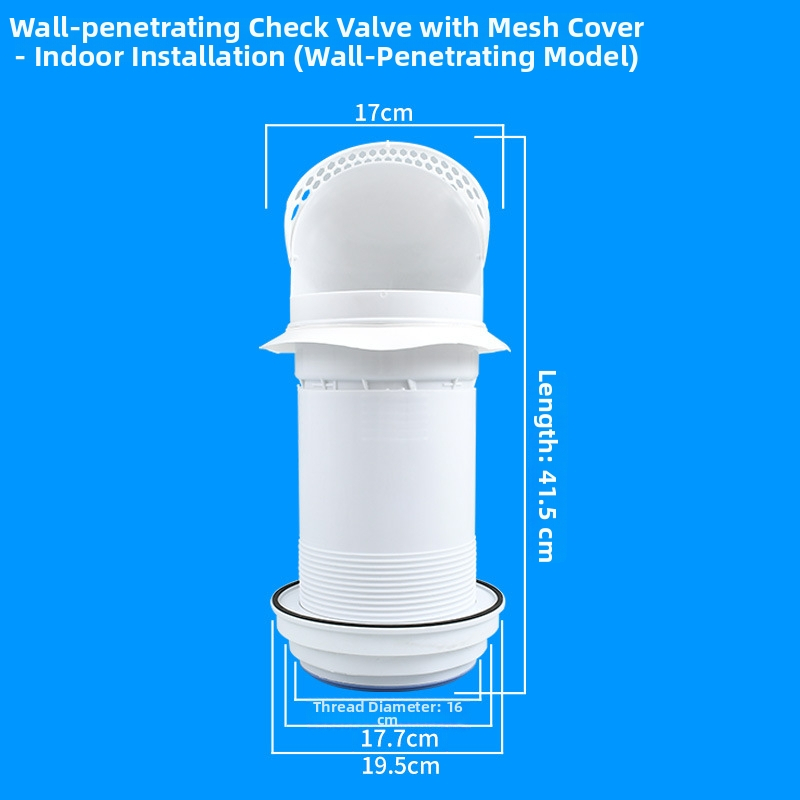 Кухненски през стената обратен клапан за стъклена качулка, пластмасов, модерен стил