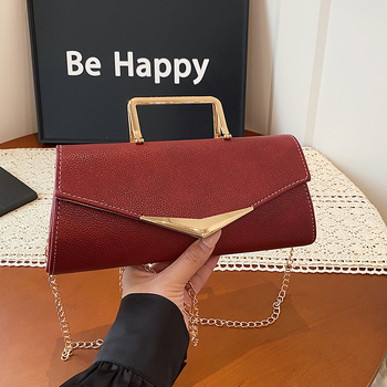 Дамска квадратна чанта през рамо PU материал, уличен стил, с капак, вътрешен джоб с цип, полиестерна подплата