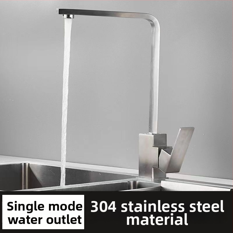 Nerezová kuchynská batéria, model 10090, miešací ventil, montáž typu sedadlo, keramický ventil s jadrom