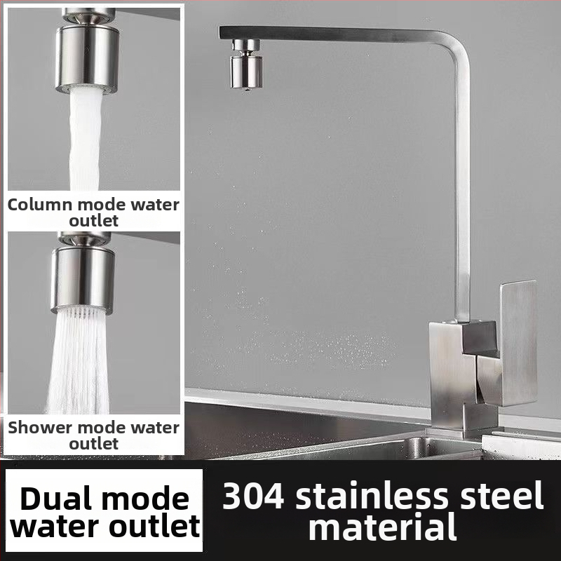 Nerezová kuchynská batéria, model 10090, miešací ventil, montáž typu sedadlo, keramický ventil s jadrom