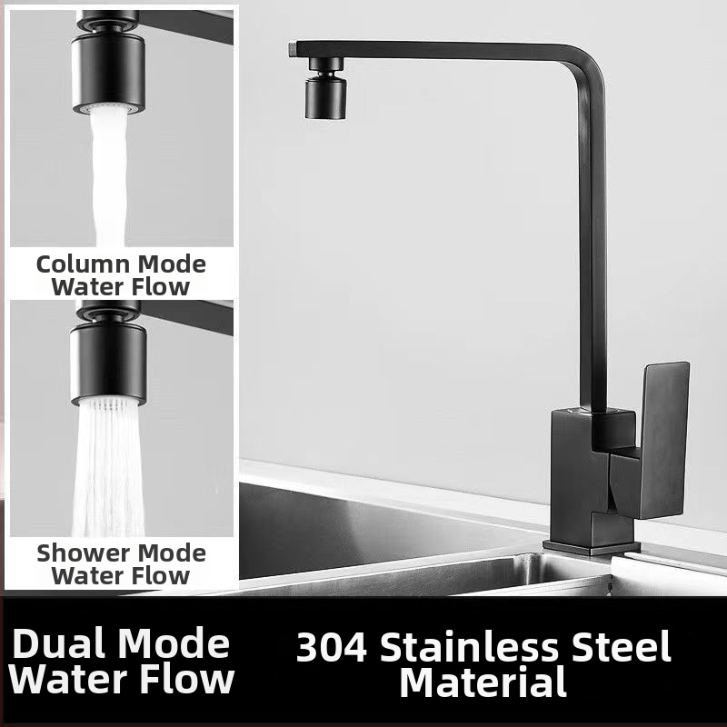 Nerezová kuchynská batéria, model 10090, miešací ventil, montáž typu sedadlo, keramický ventil s jadrom