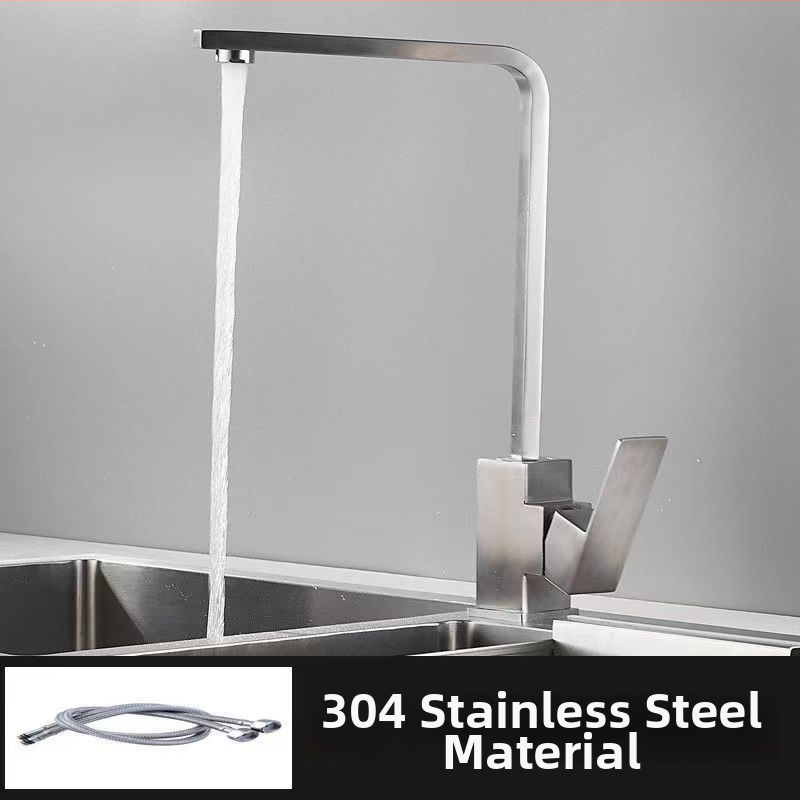 Nerezová kuchynská batéria, model 10090, miešací ventil, montáž typu sedadlo, keramický ventil s jadrom