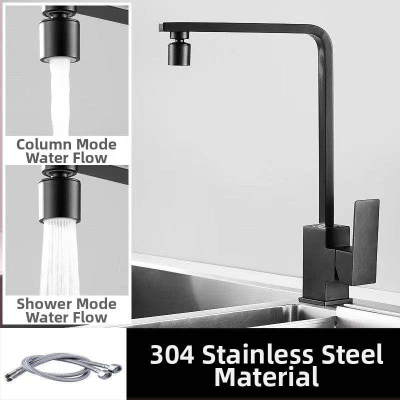 Nerezová kuchynská batéria, model 10090, miešací ventil, montáž typu sedadlo, keramický ventil s jadrom