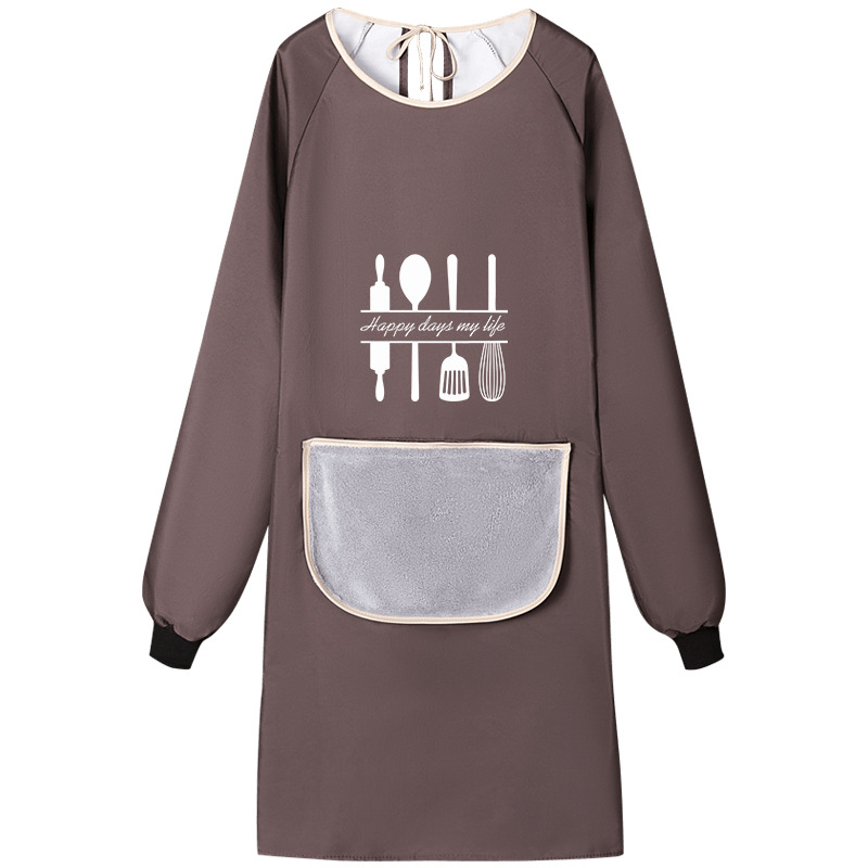 Дълъг ръкав фартук за мъже, PVC, водоустойчив и маслоустойчив, геометрична абстракция, японски стил