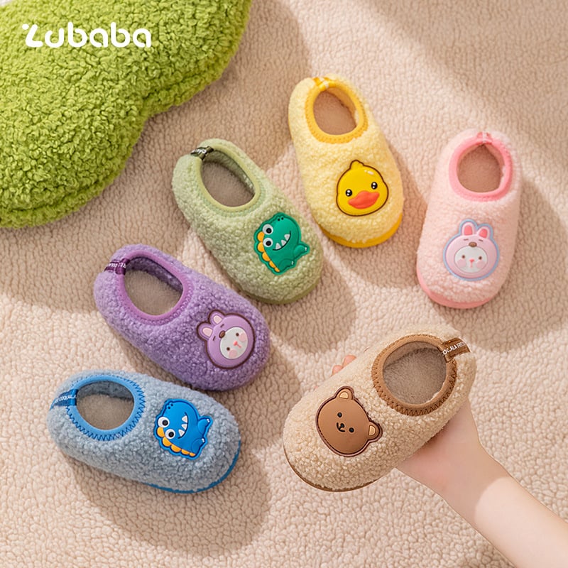 Gyerek pamut beltéri cipői – 1–6 éves korosztály, Felső: szövet, Mintázat: rajzfilm, Talp: TPR, Stílus: aranyos