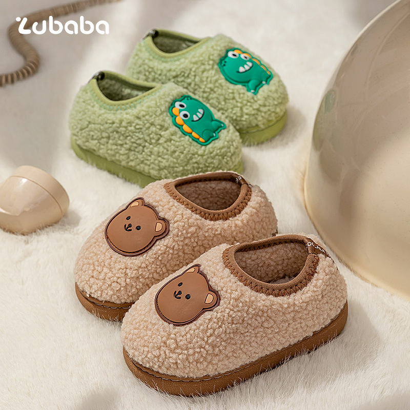 Gyerek pamut beltéri cipői – 1–6 éves korosztály, Felső: szövet, Mintázat: rajzfilm, Talp: TPR, Stílus: aranyos