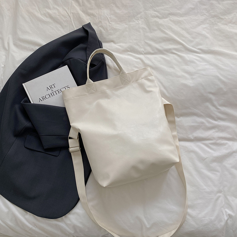 Женска Tote чанта в урбанистичен стил, PU материал, хоризонтална квадратна форма, магнитно закопчаване, голям капацитет