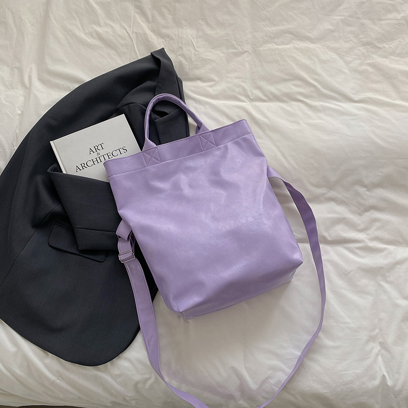 Женска Tote чанта в урбанистичен стил, PU материал, хоризонтална квадратна форма, магнитно закопчаване, голям капацитет