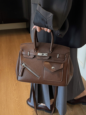 Crossbody torba u gradskom stilu, PU materijal, horizontalni kvadratni oblik, zaključavanje, unutarnja džep sa zipom