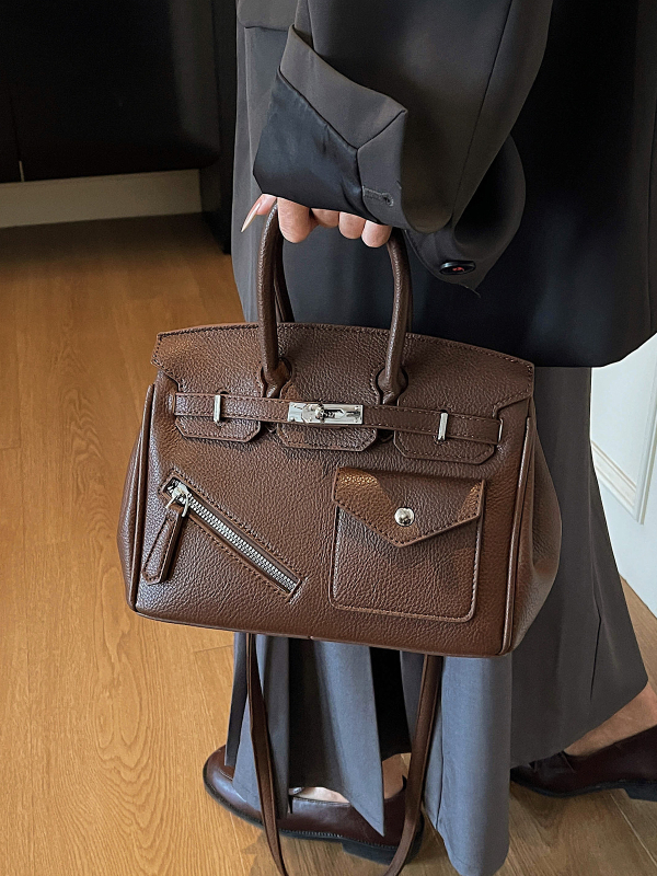Crossbody torba u gradskom stilu, PU materijal, horizontalni kvadratni oblik, zaključavanje, unutarnja džep sa zipom