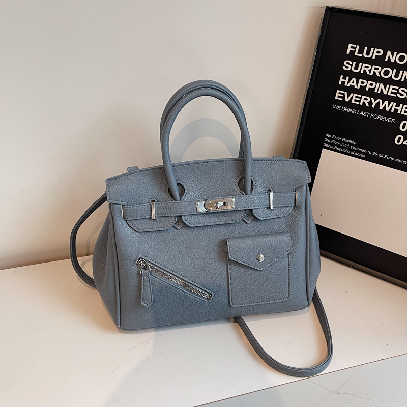 Crossbody torba u gradskom stilu, PU materijal, horizontalni kvadratni oblik, zaključavanje, unutarnja džep sa zipom