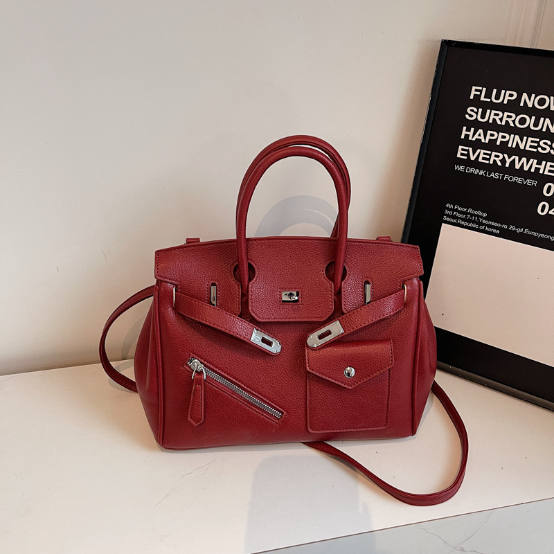 Crossbody torba u gradskom stilu, PU materijal, horizontalni kvadratni oblik, zaključavanje, unutarnja džep sa zipom