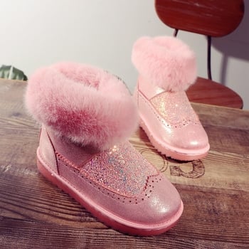 Nida gyerekeknek szóló bokacipő, koreai stílus, műbőr felsőrész, fleece belsővel, csúszásmentes talp, téli cipő gyerekeknek 1–16 évesek