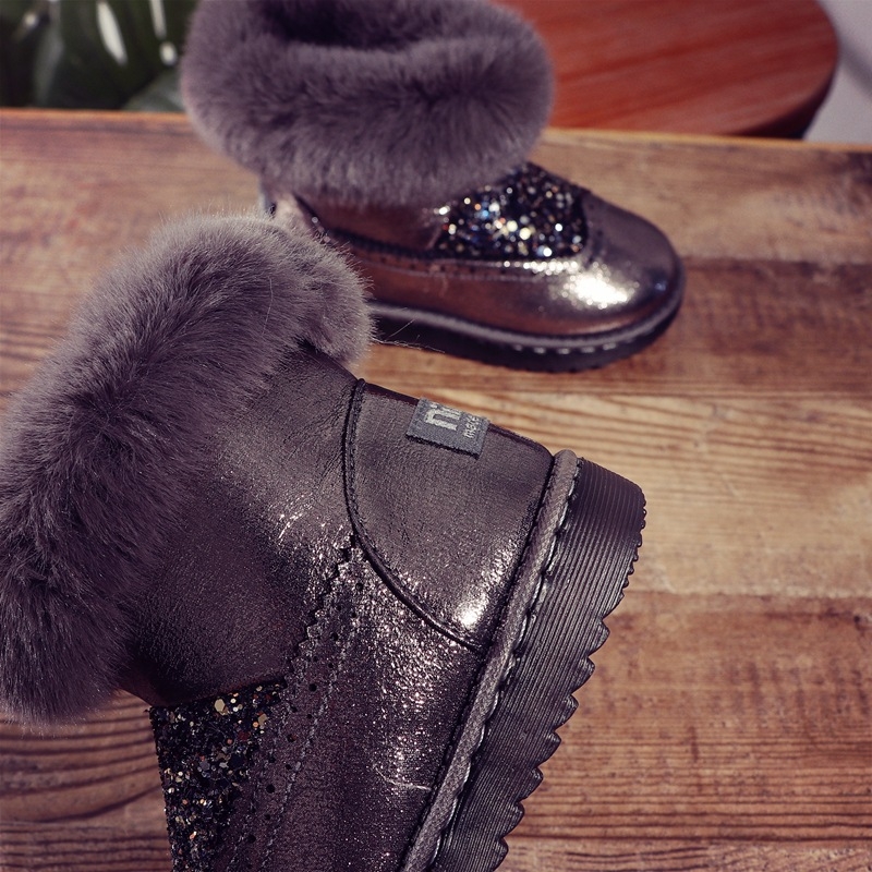 Nida gyerekeknek szóló bokacipő, koreai stílus, műbőr felsőrész, fleece belsővel, csúszásmentes talp, téli cipő gyerekeknek 1–16 évesek