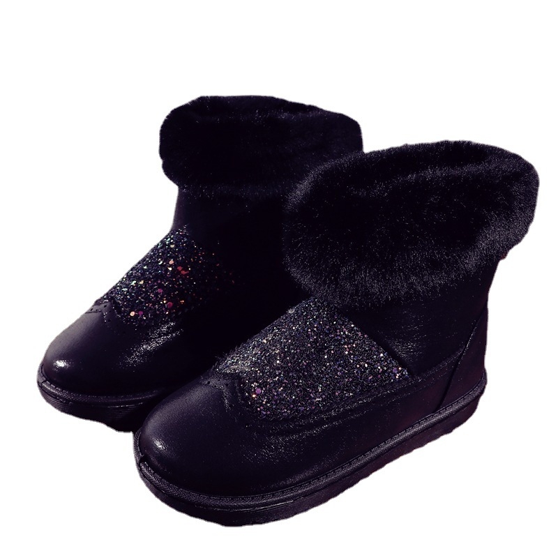 Nida gyerekeknek szóló bokacipő, koreai stílus, műbőr felsőrész, fleece belsővel, csúszásmentes talp, téli cipő gyerekeknek 1–16 évesek