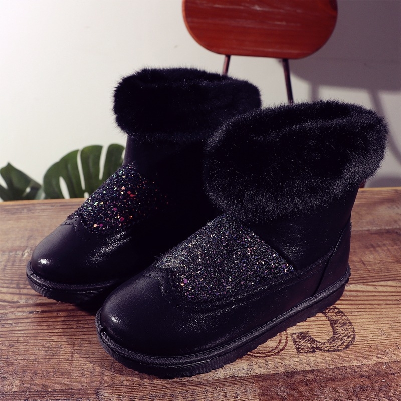 Nida gyerekeknek szóló bokacipő, koreai stílus, műbőr felsőrész, fleece belsővel, csúszásmentes talp, téli cipő gyerekeknek 1–16 évesek