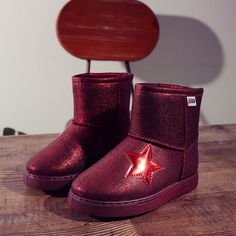 Nida gyerekeknek szóló bokacipő, koreai stílus, műbőr felsőrész, fleece belsővel, csúszásmentes talp, téli cipő gyerekeknek 1–16 évesek