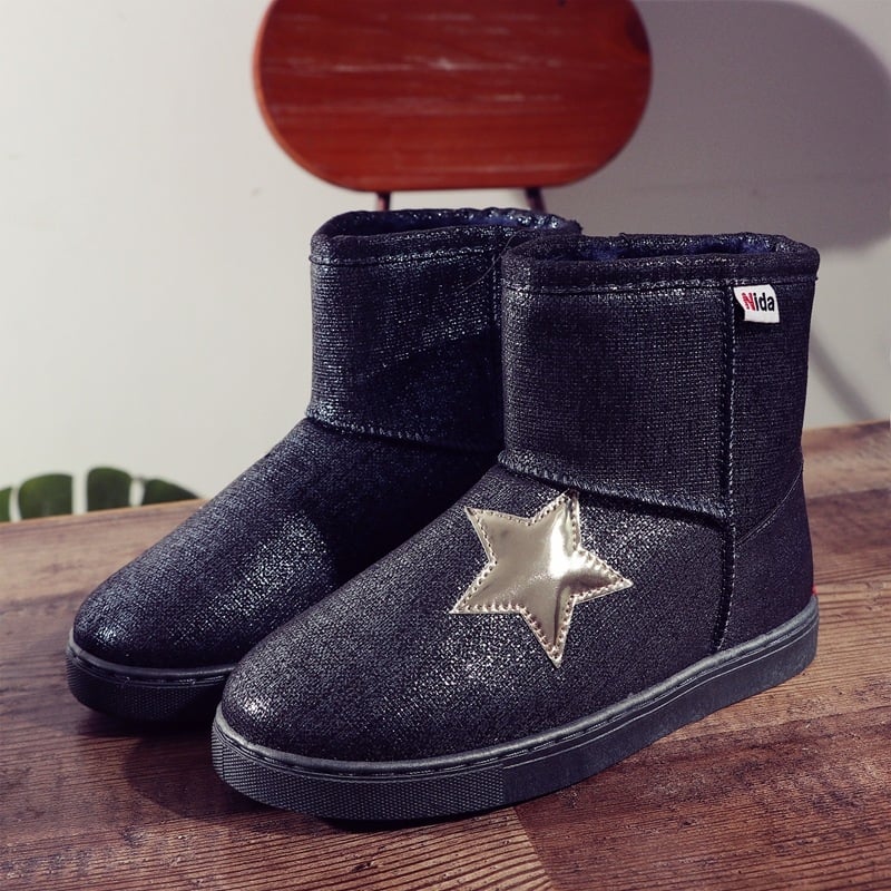 Nida gyerekeknek szóló bokacipő, koreai stílus, műbőr felsőrész, fleece belsővel, csúszásmentes talp, téli cipő gyerekeknek 1–16 évesek