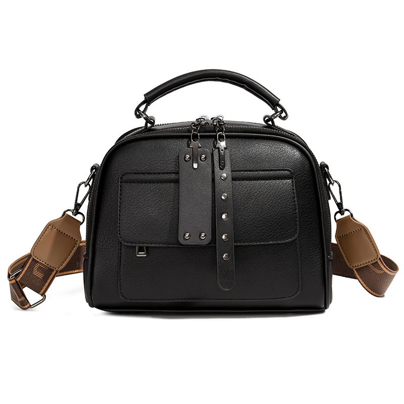 Ženska crossbody torba, PU koža, vodoravni kvadratni oblik, zatvaranje zipom, podstava od poliestera, unutarnji džepovi: skriveni džep sa zatvaračem, džep za telefon, džep za ID, proljeće 2025