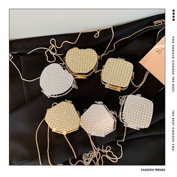 Акрилна кутия чанта с кристали, мини, заключваща се, твърда, пролет 2025