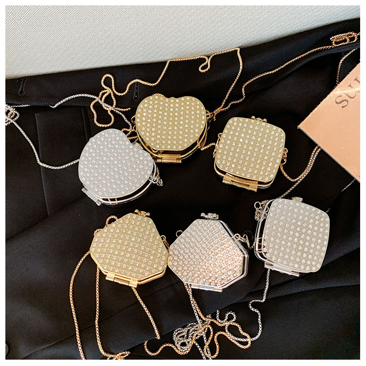 Акрилна кутия чанта с кристали, мини, заключваща се, твърда, пролет 2025