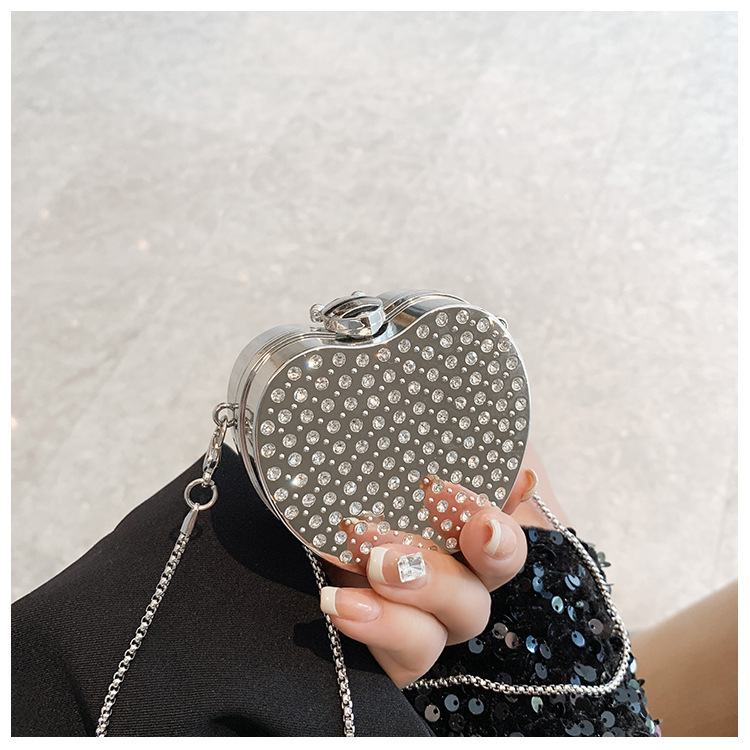 Акрилна кутия чанта с кристали, мини, заключваща се, твърда, пролет 2025