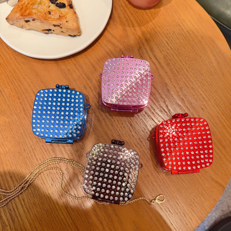 Акрилна кутия чанта с кристали, мини, заключваща се, твърда, пролет 2025