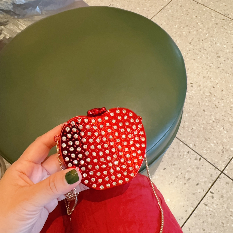 Акрилна кутия чанта с кристали, мини, заключваща се, твърда, пролет 2025