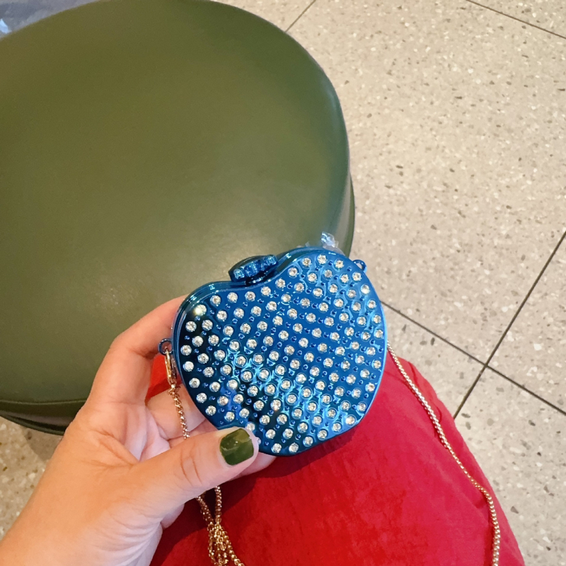 Акрилна кутия чанта с кристали, мини, заключваща се, твърда, пролет 2025