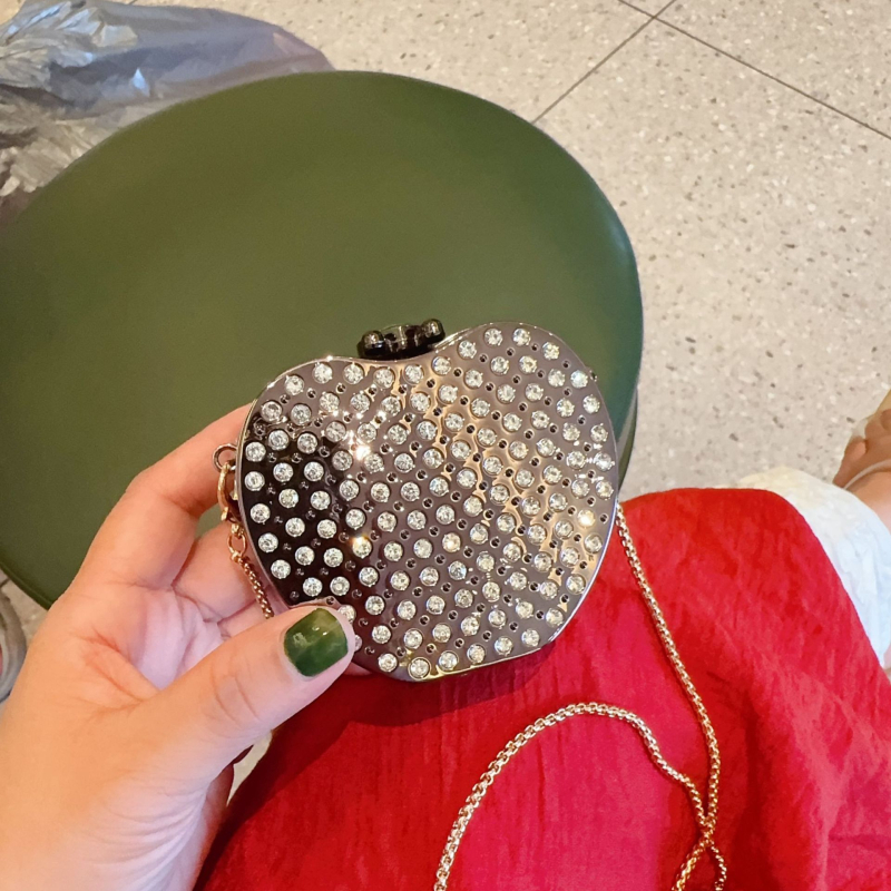 Акрилна кутия чанта с кристали, мини, заключваща се, твърда, пролет 2025