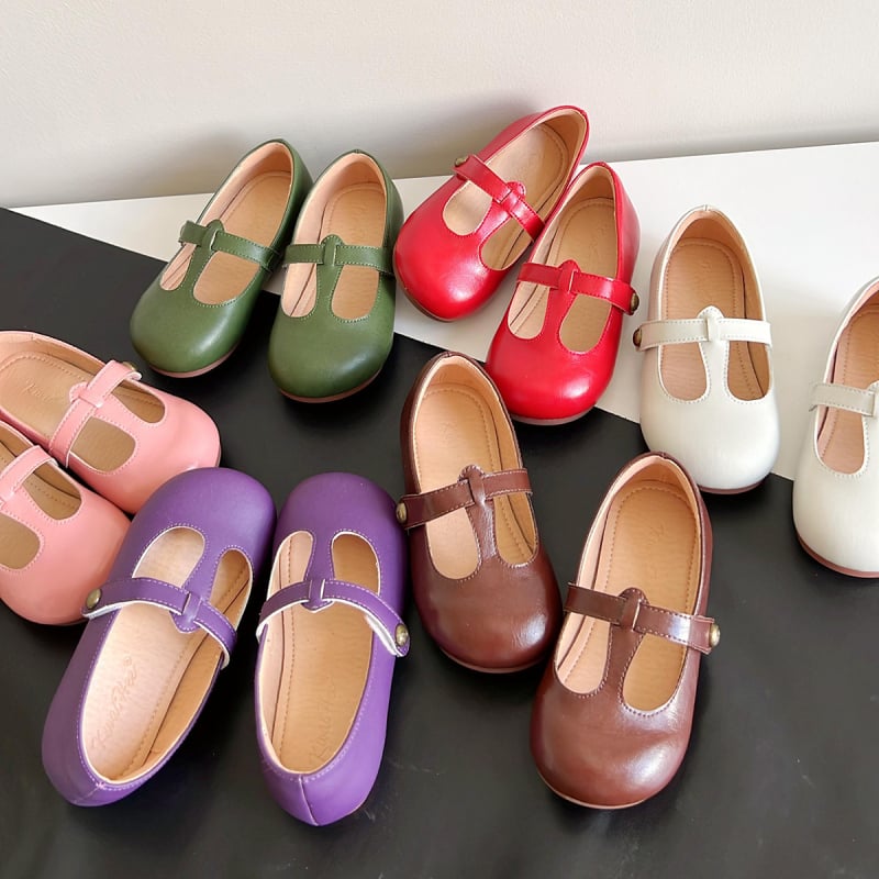 Detské Mary Jane topánky s mikrovláknovým zvrškom, gumová podrážka, zapínanie na Velcro, protišmyková podrážka, korejský štýl