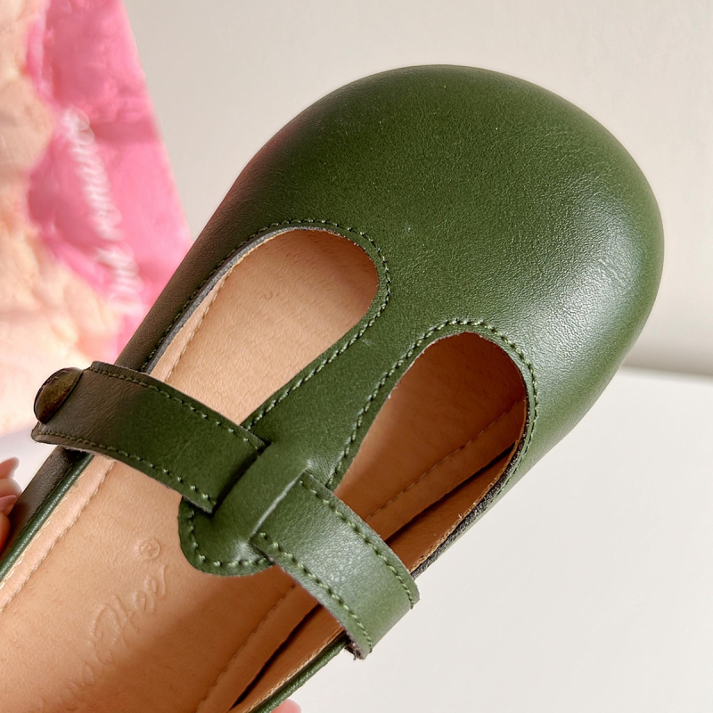 Detské Mary Jane topánky s mikrovláknovým zvrškom, gumová podrážka, zapínanie na Velcro, protišmyková podrážka, korejský štýl