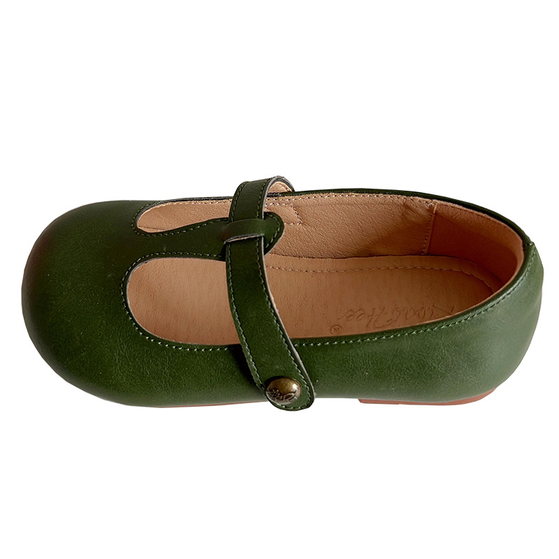 Detské Mary Jane topánky s mikrovláknovým zvrškom, gumová podrážka, zapínanie na Velcro, protišmyková podrážka, korejský štýl