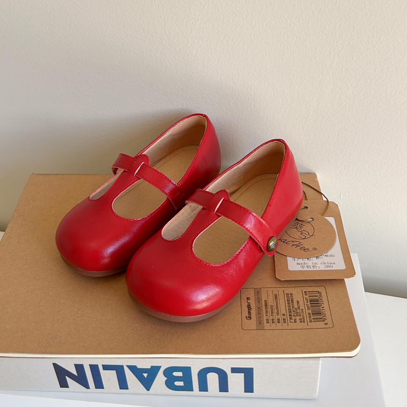 Detské Mary Jane topánky s mikrovláknovým zvrškom, gumová podrážka, zapínanie na Velcro, protišmyková podrážka, korejský štýl