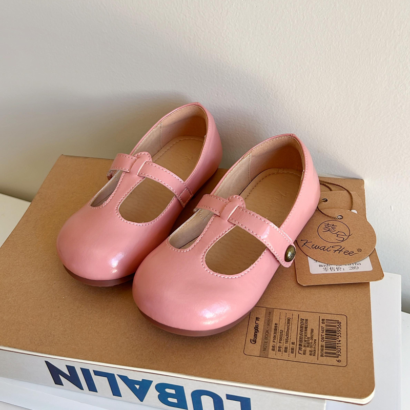 Detské Mary Jane topánky s mikrovláknovým zvrškom, gumová podrážka, zapínanie na Velcro, protišmyková podrážka, korejský štýl